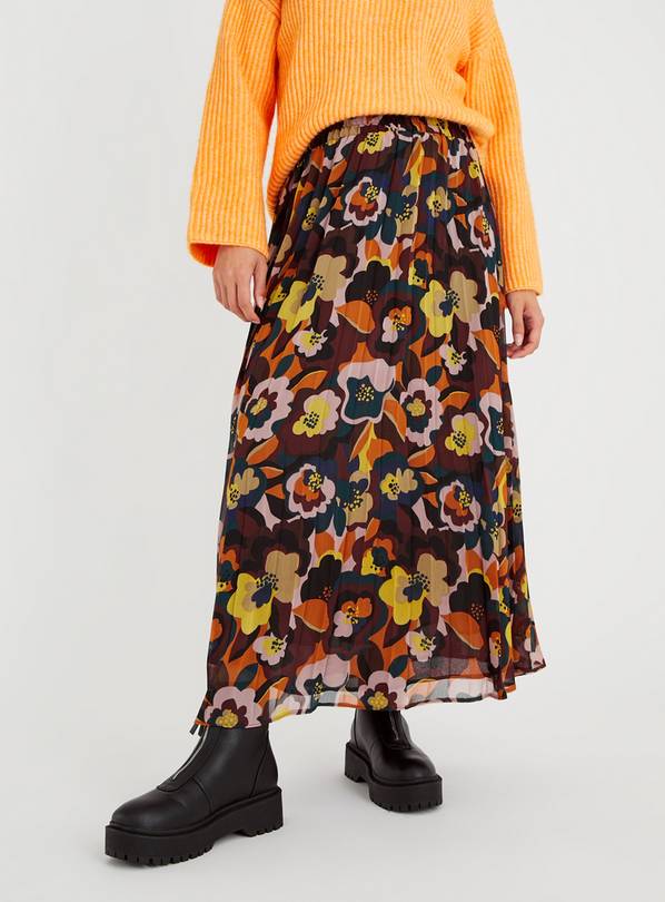 Buy Heritage Floral Print Pleated Midi Skirt 14 | Skirts | Tu